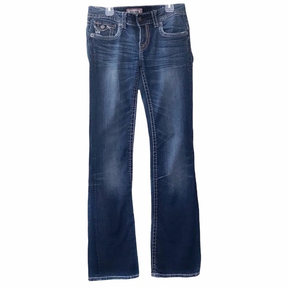 Mek Denim Blue Slim Fit Bootcut Jeans - Picture 1 of 12